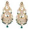Embeded in 24 K Yellow Gold, chandbalis with meenakari, polkis and south sea pearls with coloured beads by Bikaneri Jewels