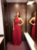Actress Sana Khan wearing a stunning Gown by Nandita Thirani during Movie promotions at Indore
